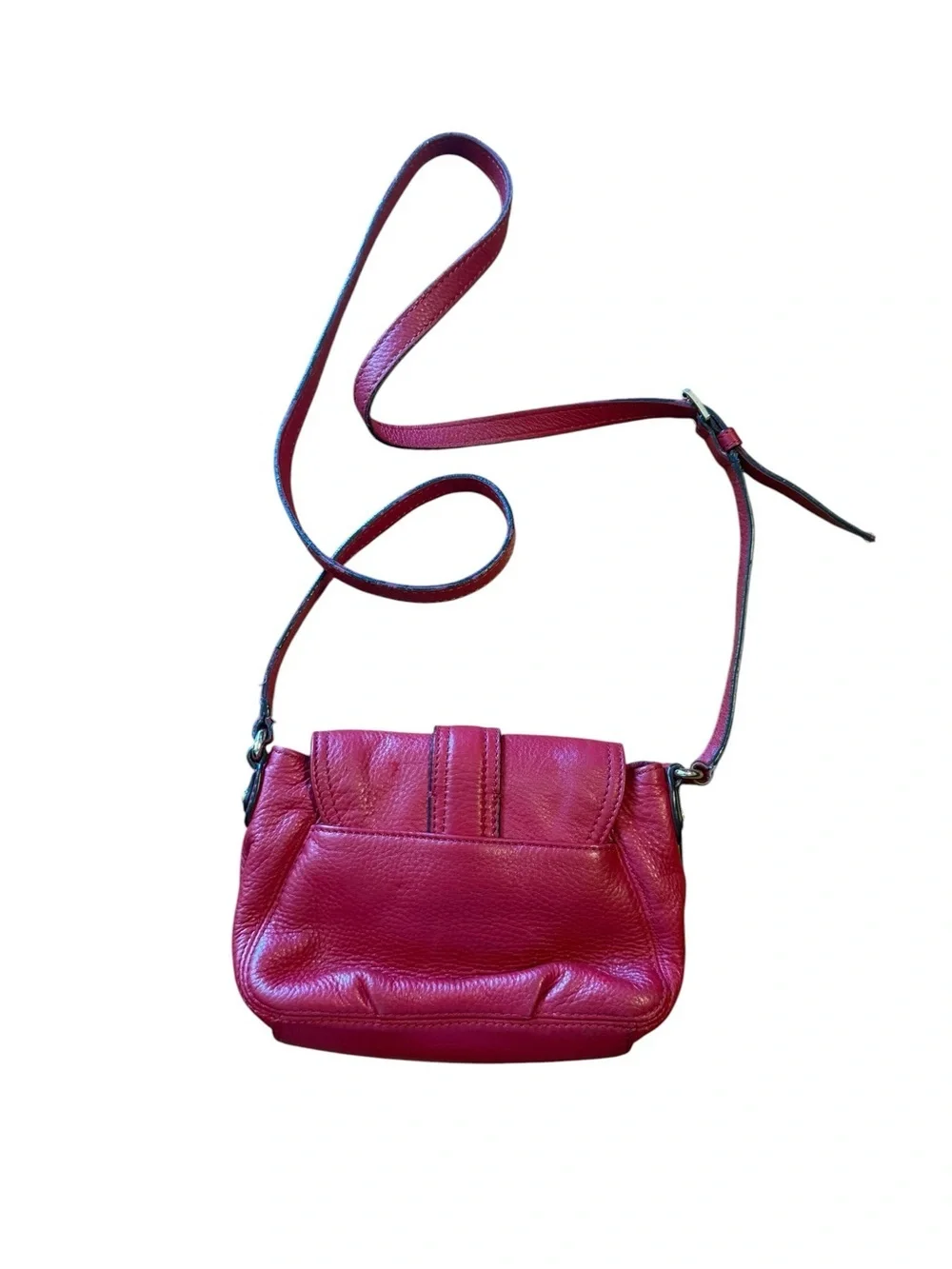 Michael KORS Crimson Leather Crossbody with Gold Push-Lock